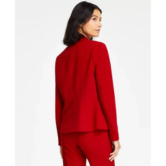 Women's Stretch-Crepe One-Button Seamed Jacket, Regular & Petite SizesCreated by Macy's-Fire red