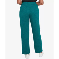 Alfred Dunner Women's French Quarter Soft Brushed Knit Short Length Pants, Jade, Size L