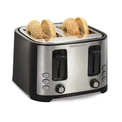 Hamilton Beach 4 Slice Toaster, Extra-Wide-Slots Black & Silver