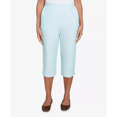 Alfred Dunner Women's St. Thomas Heat Set Embroidered Capri Pants