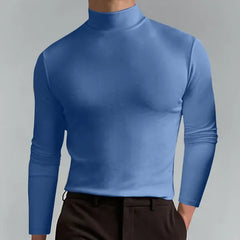Herrnalise Mens Mock Neck T Shirts Pullover High Neck Turtleneck Premium Cotton Long Sleeve Sweaters for Men Valentine's Day For Him