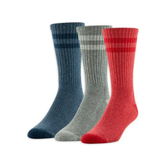Athletic Works Men's P3 Garment Dyed Crew Retro Stripe Socks
