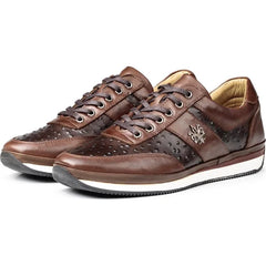 Ducavelli Ostrich Plane Leather Men's Casual Shoes
