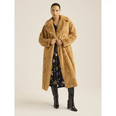 Scoop Women's & Women's Plus Faux Fur Oversized Maxi Coat