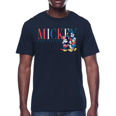 Disney Men's & Big Men's Americana Mickey & Friends Graphic Crew Neck Patriotic T-Shirt