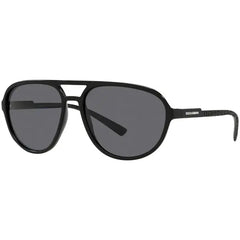 Dolce & Gabbana DG 6150 Plastic Unisex Aviator Polarized Sunglasses Matte Black 60mm Adult