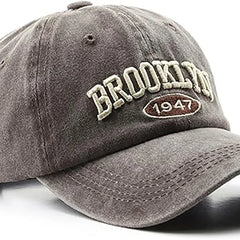 Brooklyn Cap Washed Vintage Baseball Cap Sun Hat for Men and Women