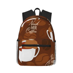 Bixox Sloths Need More Coffee Printed Lightweight Casual Backpack, Unisex, Suitable for Boys and Girls, Teen High School Backpack, College Backpack, Work Travel Backpack