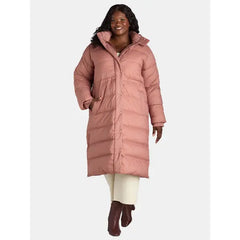Ozark Trail Women's and Women's Plus Long Hooded Responsible Down Filled Parka