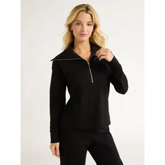 Free Assembly Women's Half Zip Pullover Sweatshirt