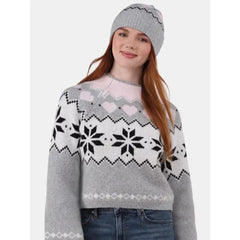 No Boundaries Fairisle Jacquard Pullover and Beanie Set