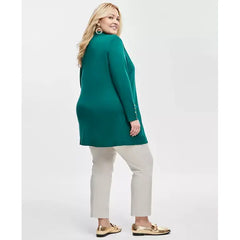 Women's Button-Sleeve Flyaway Cardigan, XS-4X, Created for Macy's-Pure emerlad