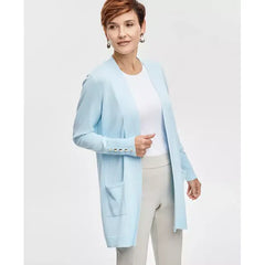 Women's Button-Sleeve Flyaway Cardigan, XS-4X, Created for Macy's-Winter mist