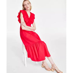 Adrianna Papell Womens Ruffled Maxi Dress, Elegant Style for Special Occasions