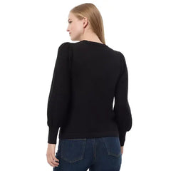 Macy's Women's Solid-Color Mixed-Stitch Sweater-Black