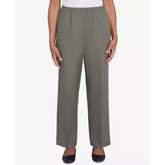 Alfred Dunner Petite Classic Full Elastic Medium Mid Rise Pant, Olive , Size 18P