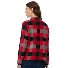 Women's Jacquard Mock-Neck Sweater,Created by Macy's-Deep Rouge Multi