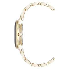 Anne Klein Womens Quartz Minimalist Green and Gold Tone Watch, Elegant Modern Design, 32mm