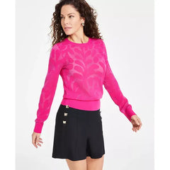 Women's Jacquard Sweater, Exclusively at Macy's-Pink