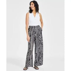 Women's Printed Wide-Leg Pants, Exclusively at Macy's-Garden Pat