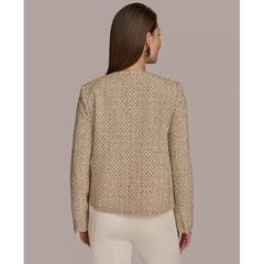 Women's Round-Neck Button-Front Jacket,Created by Macy's-gold