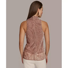 Women's Velvet Burnout Sleeveless Top Macy's-Mink