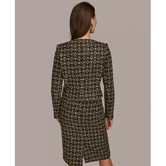 Women's Tweed Button-Front Jacket,created by Macy's-Black Multi