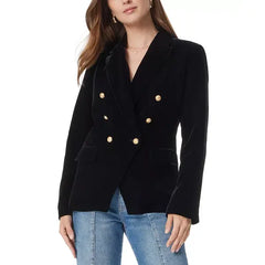 Women's Imogen Double-Breasted Blazer,Created by Macy's-Black