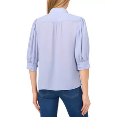 Macy's Women's 3/4-Sleeve Collared Button Down Blouse-Slate Blue
