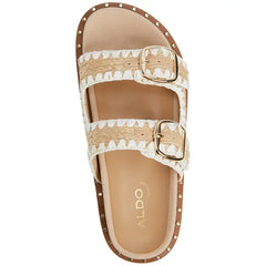 ALDO Womens Kravis Flat Sandals Simple and Stylish Summer Footwear, Natural Raffia