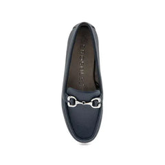 Aerosoles Womens Dallas Buckle Flats, Stylish Comfortable Slip On Shoes, Navy