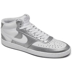 Nike Women's Court Vision Mid Casual Sneakers from Finish Line - White, Silver