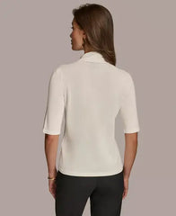 Women's Rib-Knit Turtleneck Sweater,created by Macy's-cream