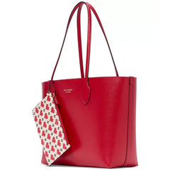 Kate Spade New York Bleecker Pixelated Hearts Pop Print Crossgrain Leather Medium Tote with Removable Pouch