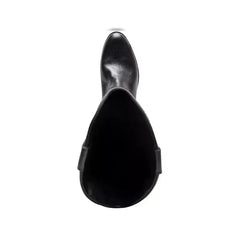Aerosoles Womens Cadence Tall Cowboy Boot, Stylish Comfortable Western Boots, Black Burnished Leather