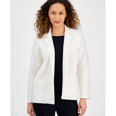 Anne Klein Petite Open Front Long Sleeve Blazer, Cardigan Stylish Women's Cardigan, Anne White