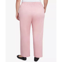 Alfred Dunner Plus Size Coming Up Roses Sateen Woven Average Length Pants