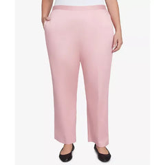 Alfred Dunner Plus Size Coming Up Roses Sateen Woven Average Length Pants