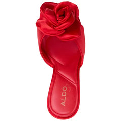ALDO Women's Redrose Slip On Sandals, Comfortable Flats for Summer, Red Satin
