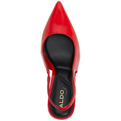 ALDO Women's Puckerup Pointed Toe Slingback Pumps, Stylish Heels , Red Patent