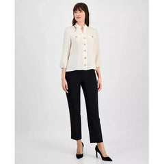 Anne Klein Womens Pull On Hollywood Waist Ankle Pants Comfortable, Polished Everyday Style