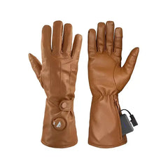 ActionHeat 5V Battery Heated Leather Dress Glove, Stylish and Warm Winter Gloves, TAN