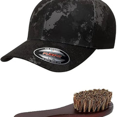 Flexfit Wooly Combed Men's Athletic Stretch Fitted Baseball Cap Bundle with THP Hat & Clothing Brush