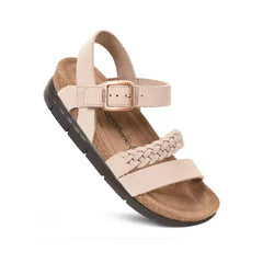 Aerothotic Quinn Comfortable Braided Leather Platform Sandals with Arch Support, Stylish and Supportive Footwear
