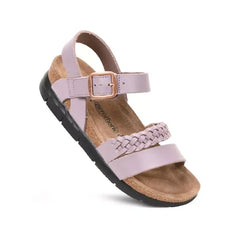 Aerothotic Quinn Comfortable Braided Leather Platform Sandals with Arch Support, Stylish and Supportive Footwear