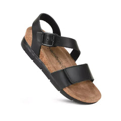 Aerothotic Serena Double Strappy Open Toe, Comfortable Leather Platform Sandals