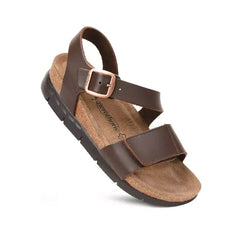 Aerothotic Serena Double Strappy Open Toe, Comfortable Leather Platform Sandals