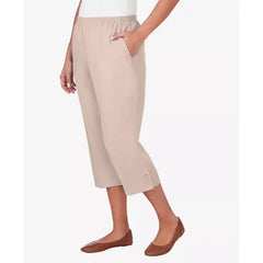 Alfred Dunner Womens Classic Button Hem Denim Capri Pant, Comfortable Stretch Jean Capris