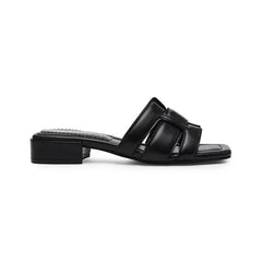 Anne Klein Womens Loyal Square Toe Slide Flat Sandals, Comfortable and Stylish Summer Footwear