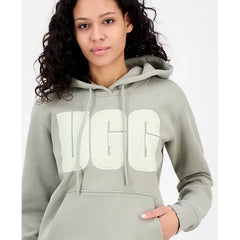 UGG Women's Rey UGGfluff Logo Hoodie, Stylish and Comfortable Pullover for Women